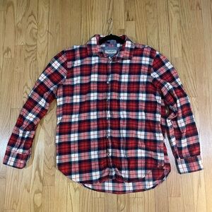 Stylish Red and White Plaid Men's Shirt